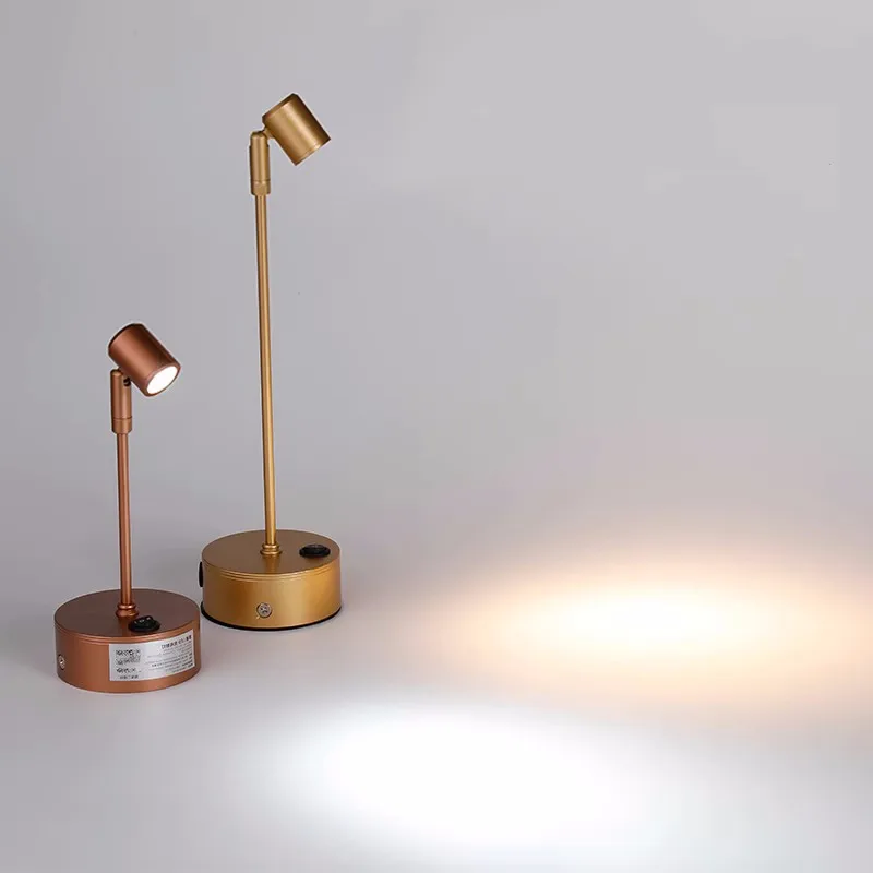 LED3W doré batterie sèche projecteurs comptoir bijoux éclairage armoire d'exposition mariage pôle projecteurs lampe