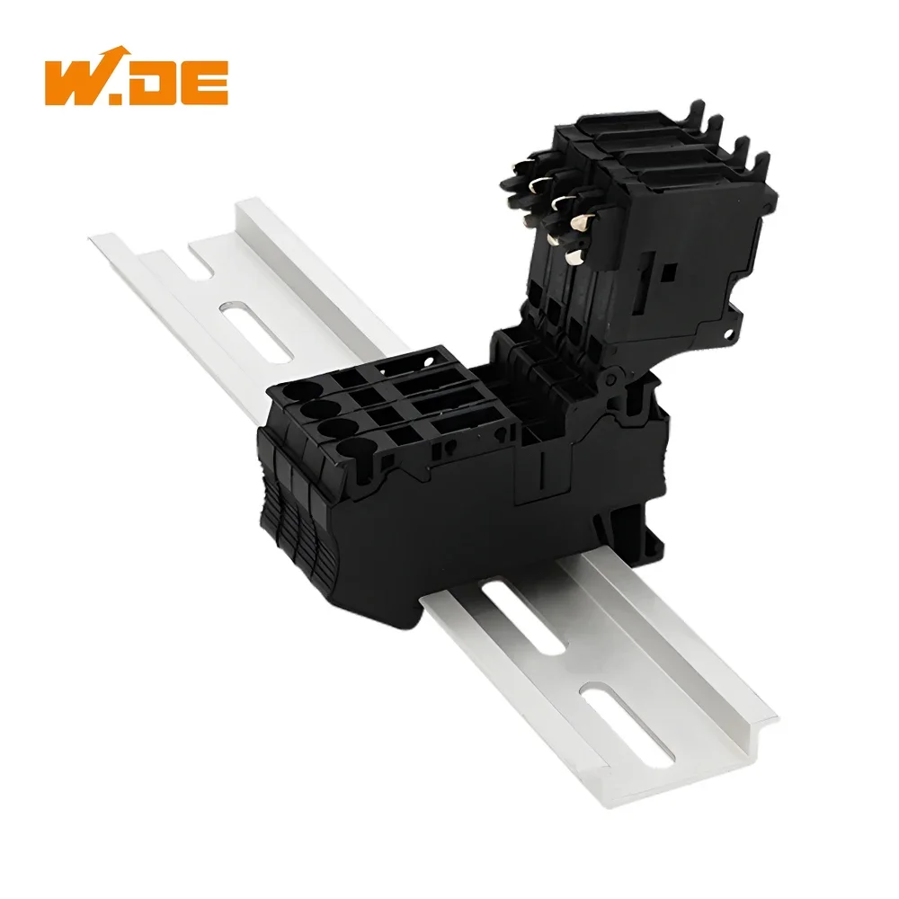 

10Pcs ST 4-HESI Black 5X20 Fuse Holder With Disconnect Lever Spring Fuse Terminal Block DIN Rail Connector ST4-HESI