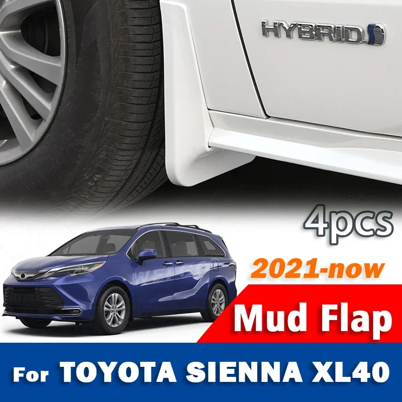 Guardabarros para Toyota Sienna XL40 2021 2022 2023 2024-ON, Juego de 4 Piezas, Accesorios para Auto