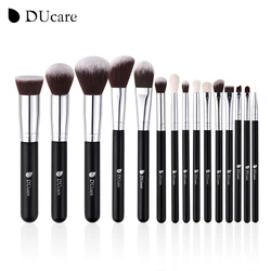 DUcare Makeup Brushes Set 15Pc Synthetic Hair Brushes Foundation Blending Blush Eyeshadow Powder Concealer Cosmetic Tools Bag