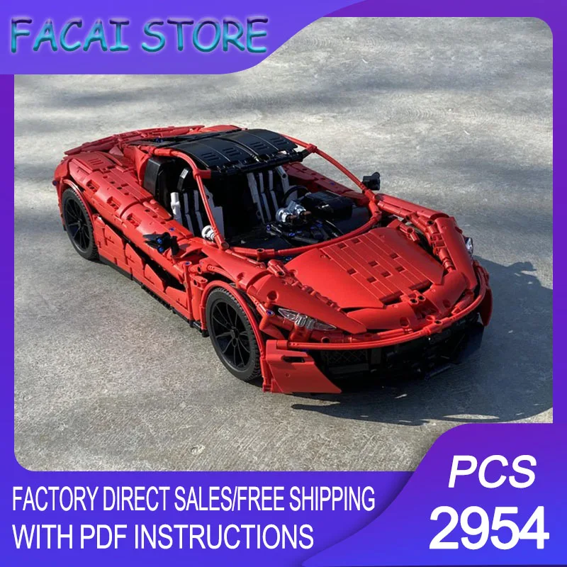 

Суперспортивный автомобиль MOC: Модульный конструктор V8 [RC] для сборки скоростных гоночных машин, технологичные блоки, рождественский подарок, игрушка для самостоятельной сборки