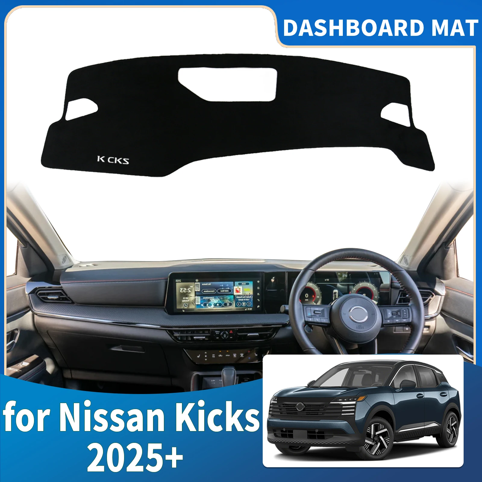 Fit for Nissan Kicks 2025 2026 Dashmat Dashboard Cover Pad Protective Carpet Car Accessories DashMat Sunshade