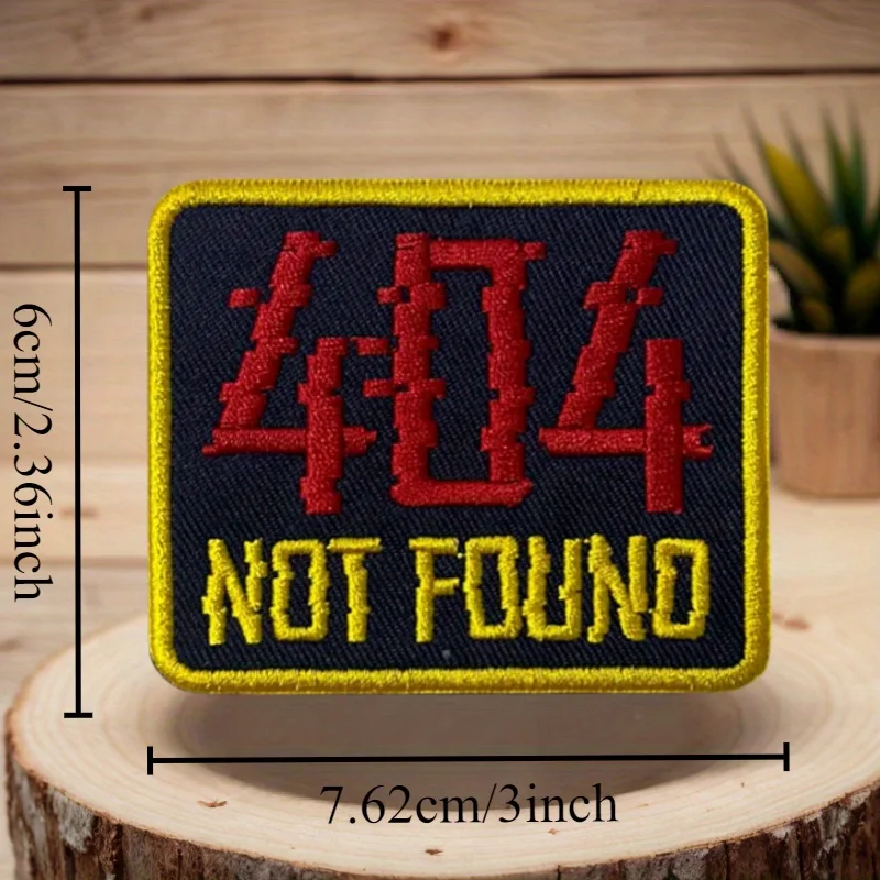 Parche bordado 404 no encontrado con velcro para mochila - imagen 4