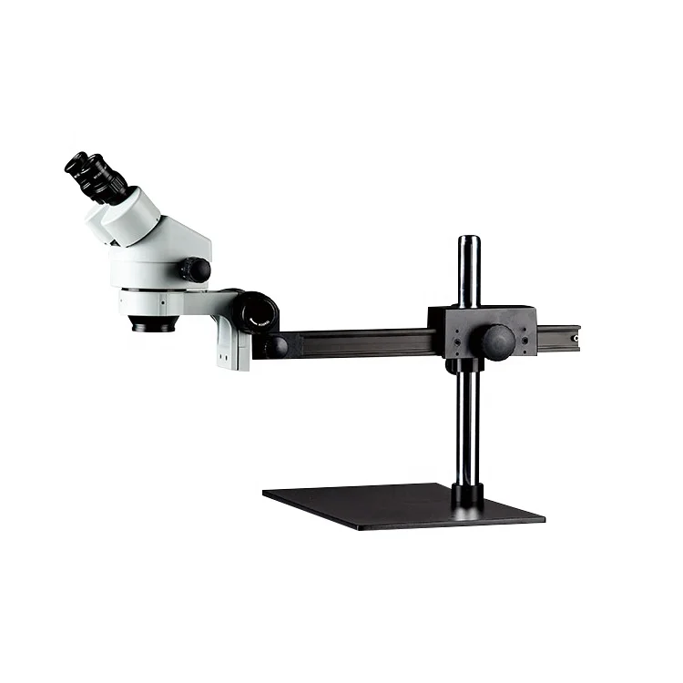 

BOSHIDA BD-W4-45B1 binocular trinocular 7X-90X boom arm stand Stereo microscope with LED ring light and C-mount camera