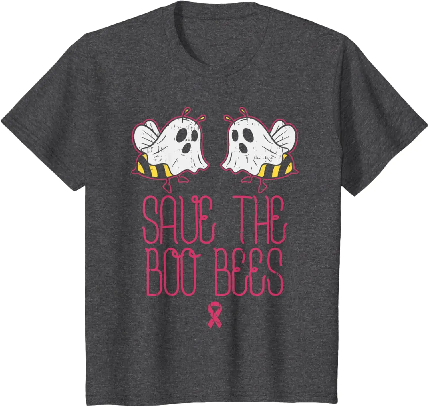  تي شيرت Save The Boobees Boo Bees للتوعية بسرطان الثدي للهالوين تي شيرت للنساء مضحك بشريط وردي دعم تي شيرت هدية مخيف لطيف #5