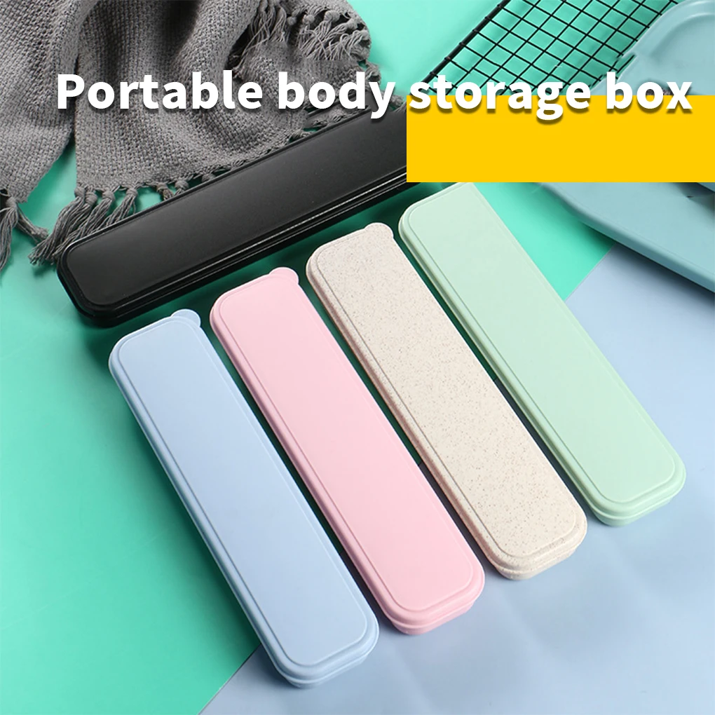 Cutlery Storage Box Carrier Containers Universal Lidded Organizer Containers Small Size Carrying Case Chopstick Holder Green