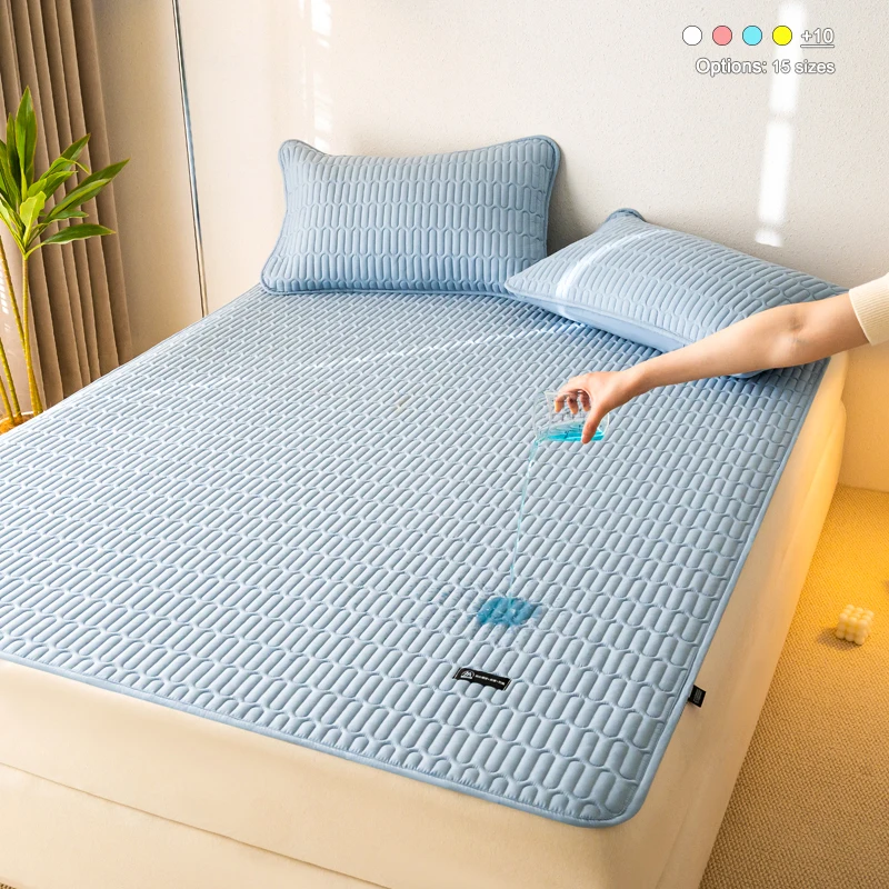 Waterproof Mattress Protector, Antimicrobial Hypoallergenic Mattress Cover with Elastic Straps, Noiseless Mattress Shield