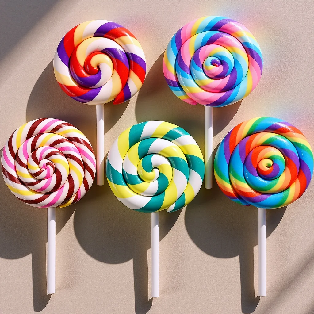 

Large Simulation Lollipop 5PCS Clay DIY Cute Craft for Mobile Case Ornament Stationery Decoration Gift Accessory