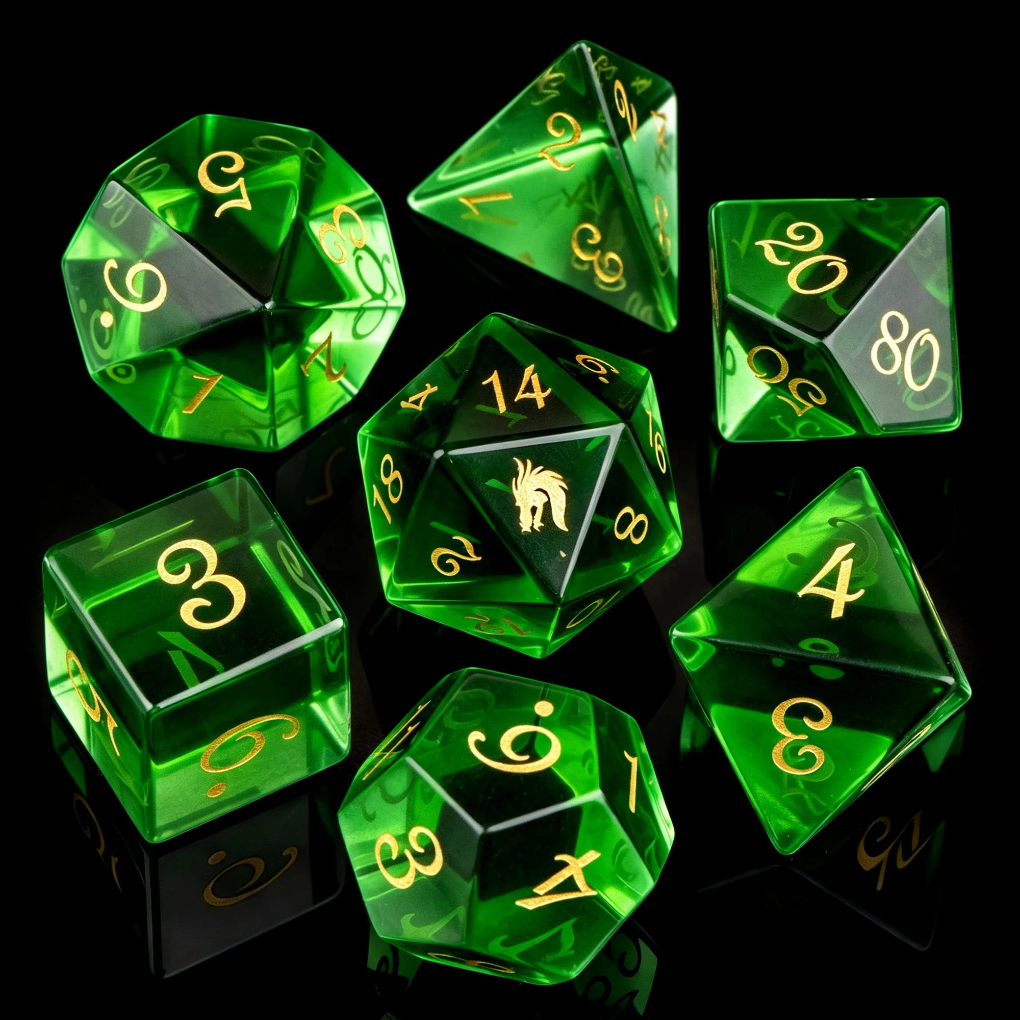 Random Gemstone DND Dice Mystery Box | 7Pcs Polyhedral Crystal Dice Set, D&D Dungeons and Dragons Tabletop RPG Dice