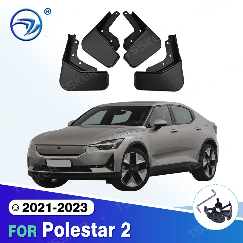 MudFlaps For Polestar 2 2021 2022 2023 Mudguards Mud Flaps Splash Guards Front Rear Wheels Fender Car Accessories 4Pcs