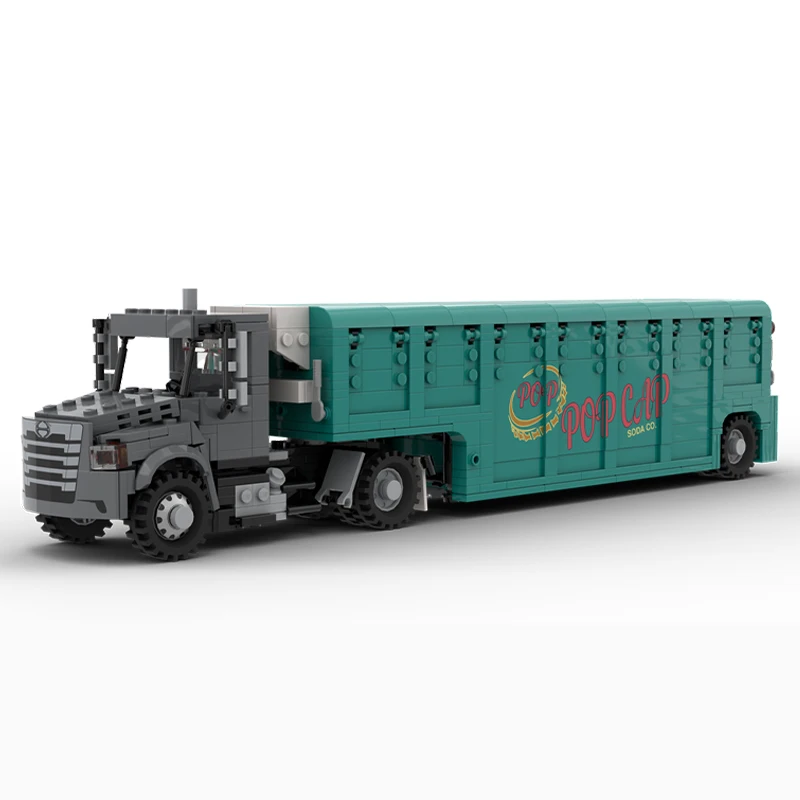 Customized Beverage Truck Building Blocks Model MOC City Transport Vehicles Technology Bricks Toy Kit Children's Puzzle Gift