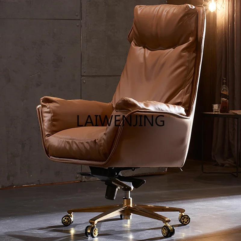 LYN leather home computer chair office reclining president comfortable cowhide class chair