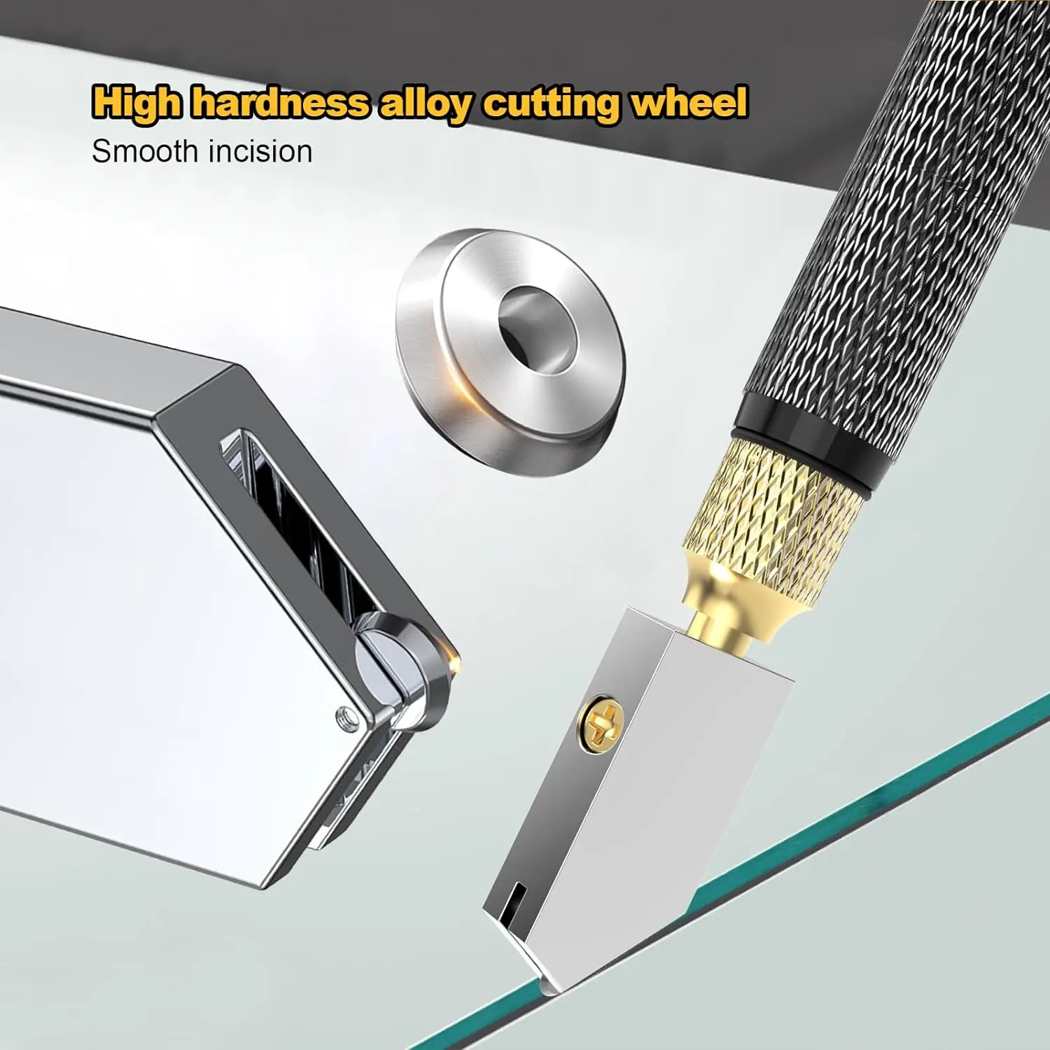 Glass Cutter, Upgraded Glass Ctool, Pencil Style Oil Supply Hard Alloy Tip Glass Cutting Machine used for Mirrors, Ceramic Tiles