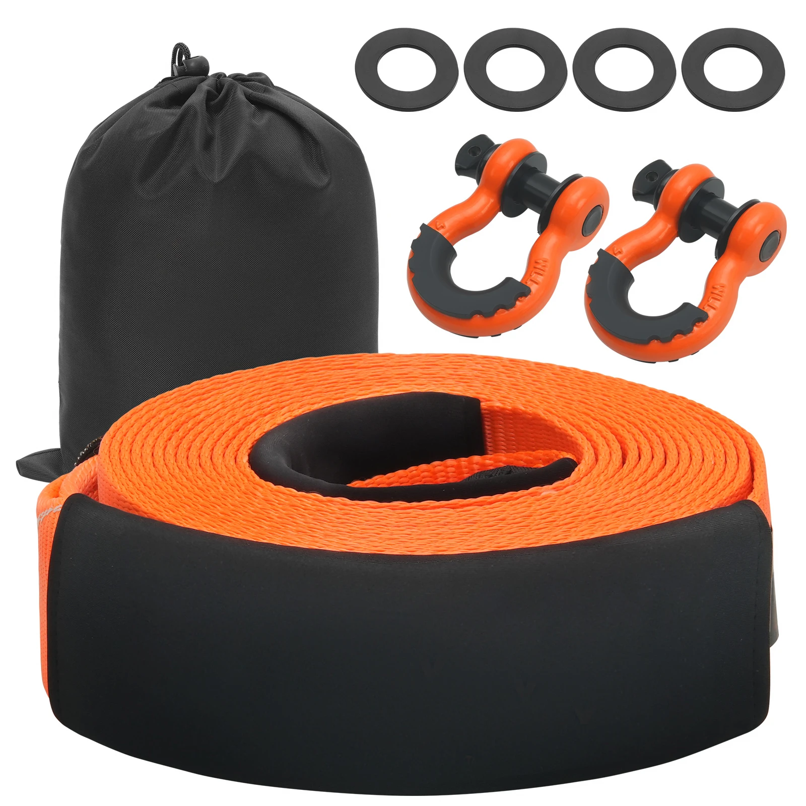 

SucceBuy Полиэстеровый буксировочный ремень для восстановления, высокопрочные буксирные тросы для гонок на автомобиле, буксировочный ремень для лебедки прицепа для грузовика, джипа, внедорожника