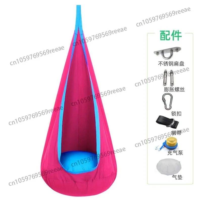 

Parachute cloth swing with inflatable pad hanging basket household hanging cloth bag hanging rope lightweight
