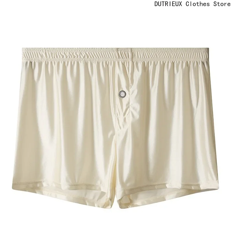 Men's Soft, Comfortable and Breathable Home Shorts Silk Satin Cool and Smooth Pajama Pants Best-selling Items, Quick Delivery