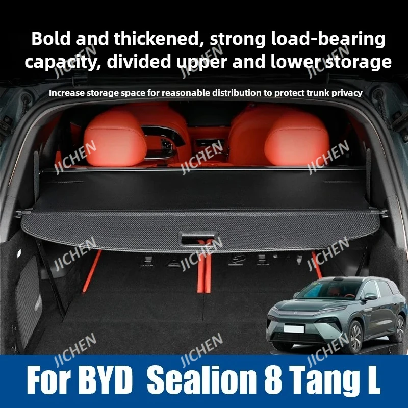 

For BYD Sealion 8 TANG L 2025 2026 Car Cargo Cover Retractable Rear Trunk Rack Trunk Privacy Security Shield Shade Accessories