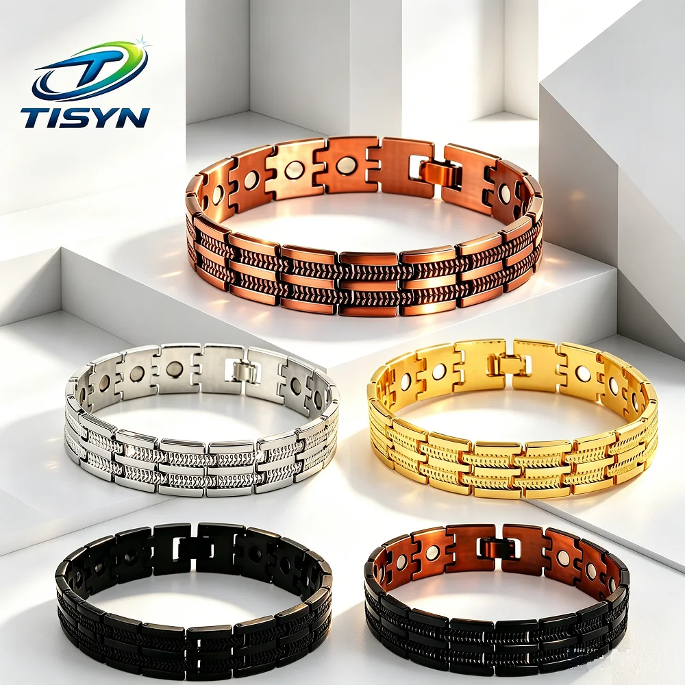 Fashion Zinc Alloy Magnetic Therapy Bracelet Men Women Energy Balance Health Care Adjustable Chain Jewelry Gift