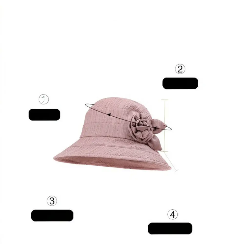 Sun Protection Bucket Hat For Elderly Ladies Foldable Breathable Summer Cap Lightweight Outdoor Casual Visor