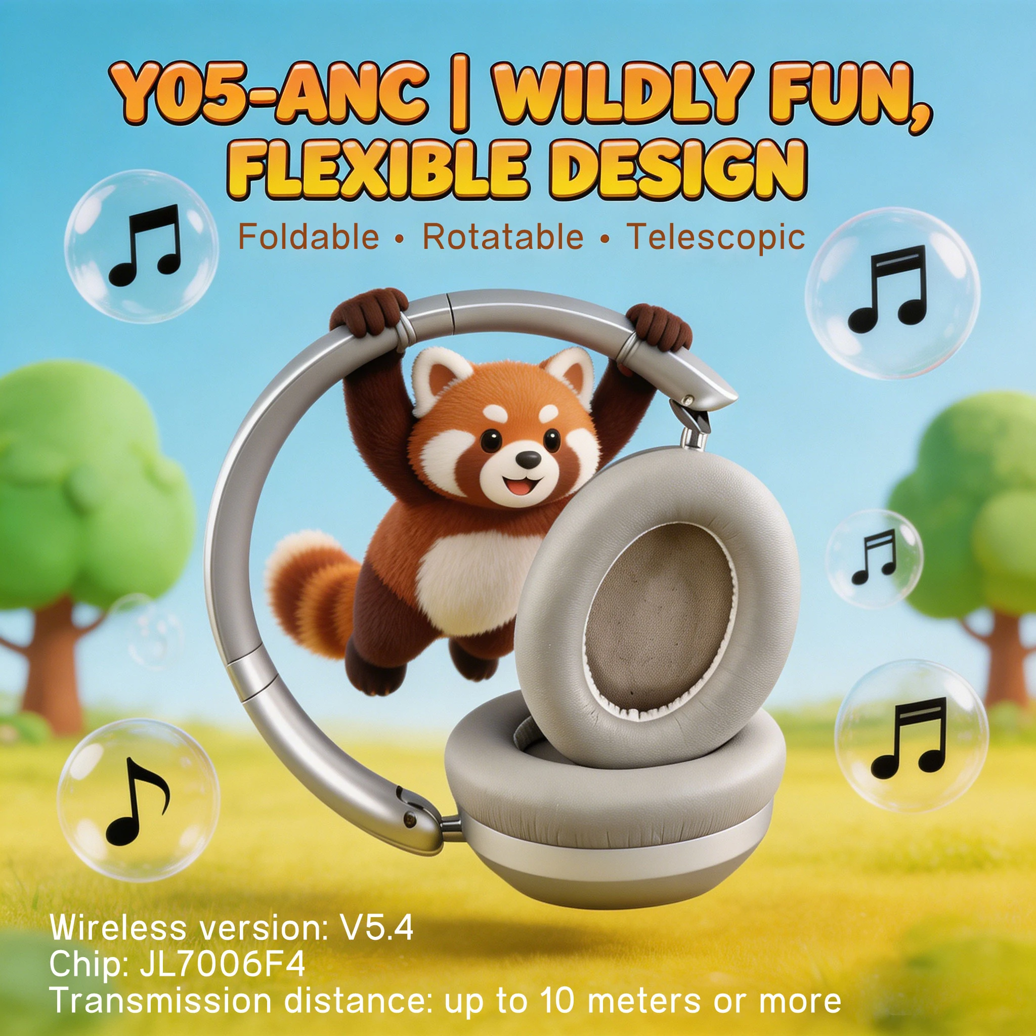 Anc Wireless Over Ear Headphones - ANC 오버이어 헤드폰 (V5.4 24dB 노이즈