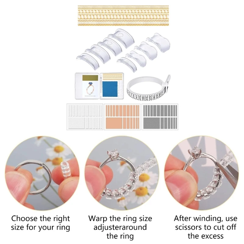 Juego ajustadores anillos 71 Uds., ajustador tamaño anillos para tensor anillos sueltos