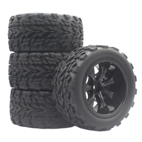 5 colors 4pcs RC Rubber Sponge Tires Tyre Wheel Rim HSP 1:10 Monster Bigfoot Truck 88025 HSP 94111 94108 94188