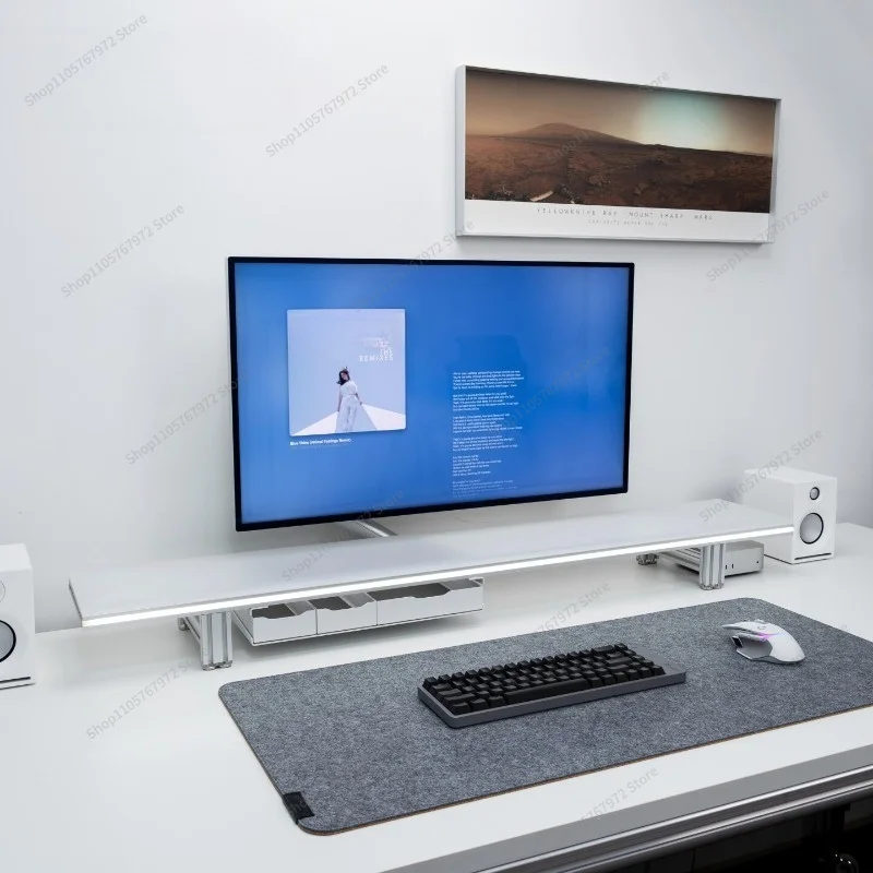 For White Aluminum Alloy Monitor Elevation Rack Modular Acrylic Computer Elevation Rack