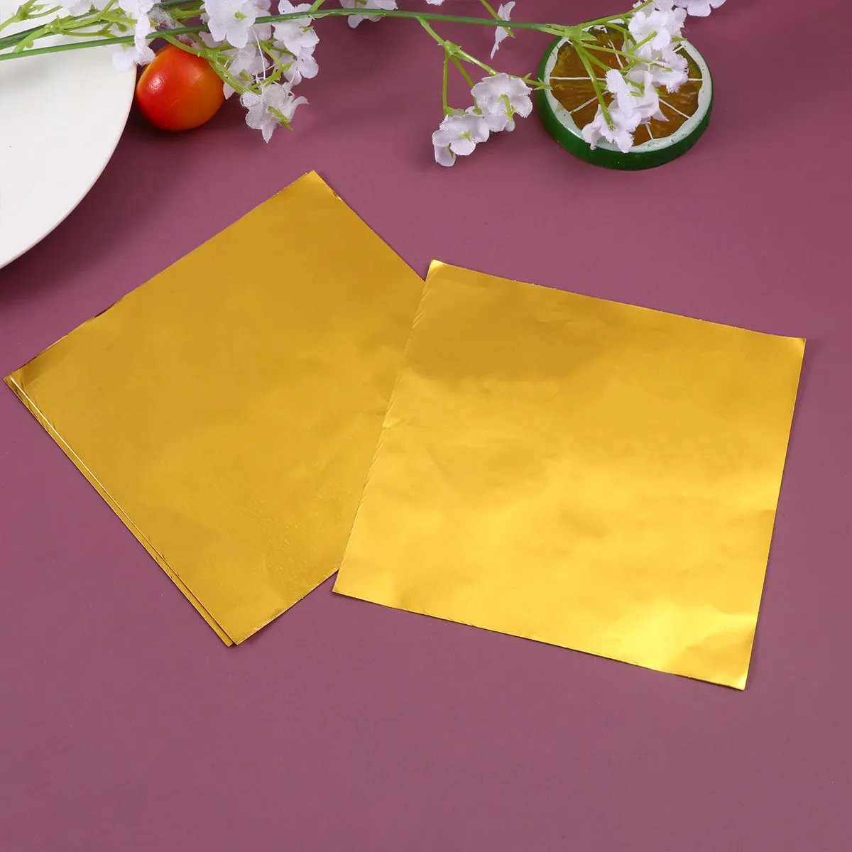 300Pcs Gold Tinfoil Wraps Food Grade Premium Wrapping Paper for Chocolate Brown Sugar Tea Wedding Candy Party Favors Gift
