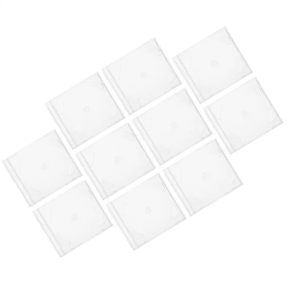 

10 Pcs CD Case Stackable Organizer Large Clear Slim Cases Reusable Dvd The Album