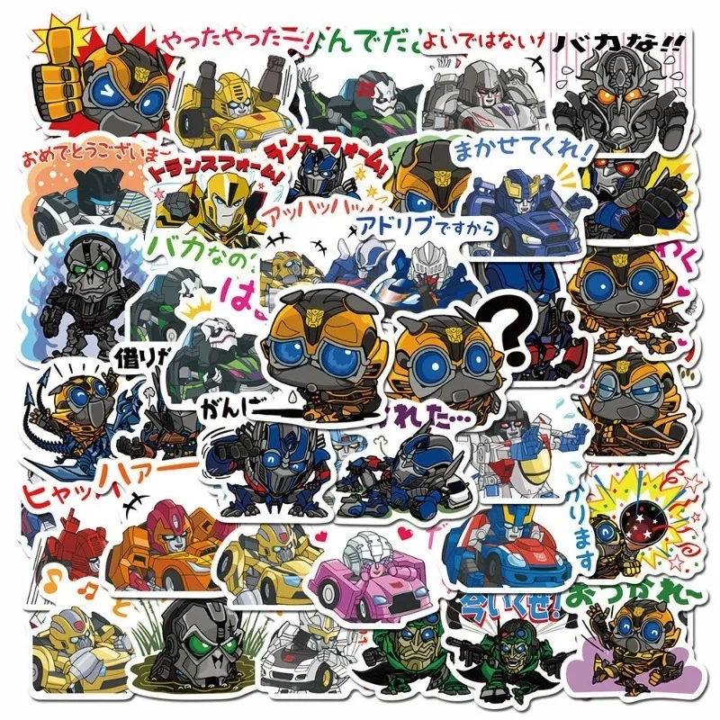 50PCS Transformers Optimus Prime Megatron Bumblebee Cartoon Anime Laptop Phone Case Skateboard Guitar Bicycle Stickers