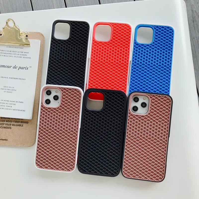 Waffle Sport Shoe Sole Texture Silicone Case for IPhone 12 13 Pro Max XS XR X 8 7 Plus SE 2020 IPone Mini Back-Vans-case Cover