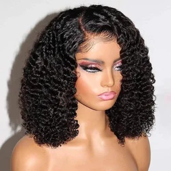 Short Bob Wig Jerry Curly Wave Wigs Raw Vietnamese Human Hair Lace Wigs 13x4 HD Lace Frontal Burmese Curly Short Lace Front Wigs