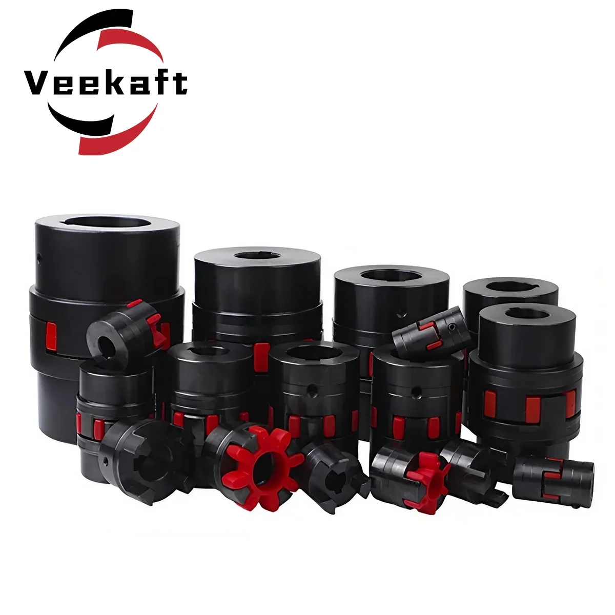 veekaft 1PC XL0 D30L50 8/10/12/14/16mm GR14 CNC Motor ballscrew Jaw spider plum steel Shaft Coupler Flexible Couplin