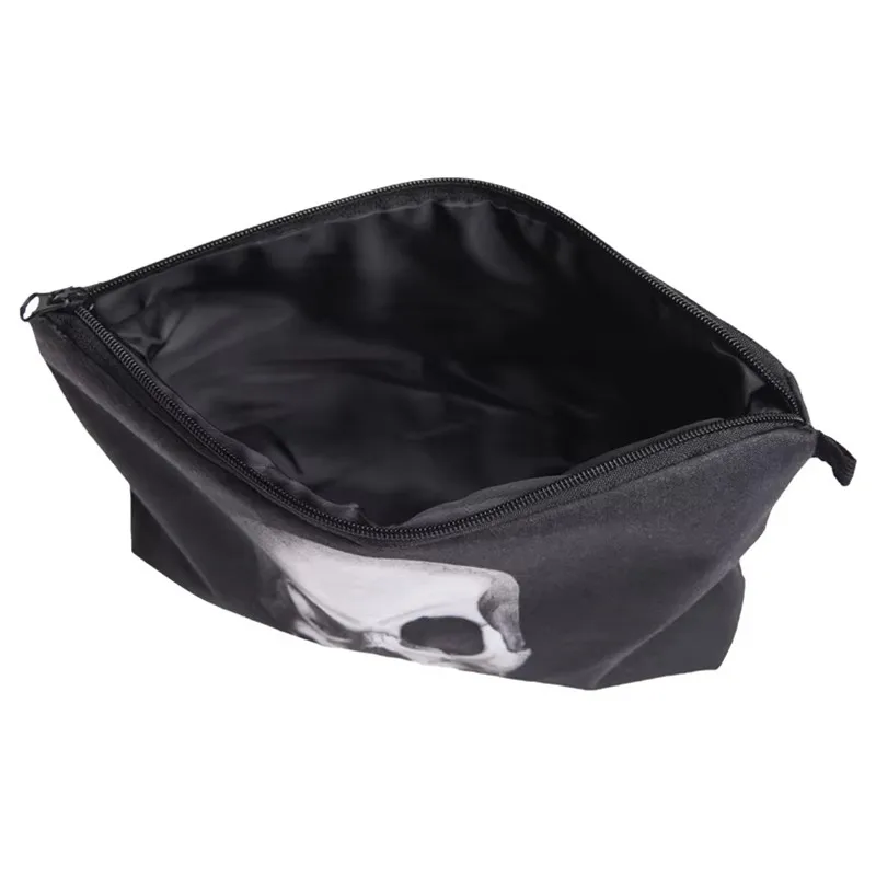 Unisex 3D Print Skull Pattern Cosmetic Bag Cool Makeup Case Travel Make Up Zipper Organizer Storage Pouch Toiletry Wash Bath Kit