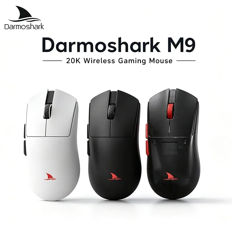 Darmoshark Hot Official M9 Gaming Mouse Wireless 8k 30KDPI PAW3950 Sensor  Big Hand Bluetooth Mouse Macro Lightweight 59g Mice