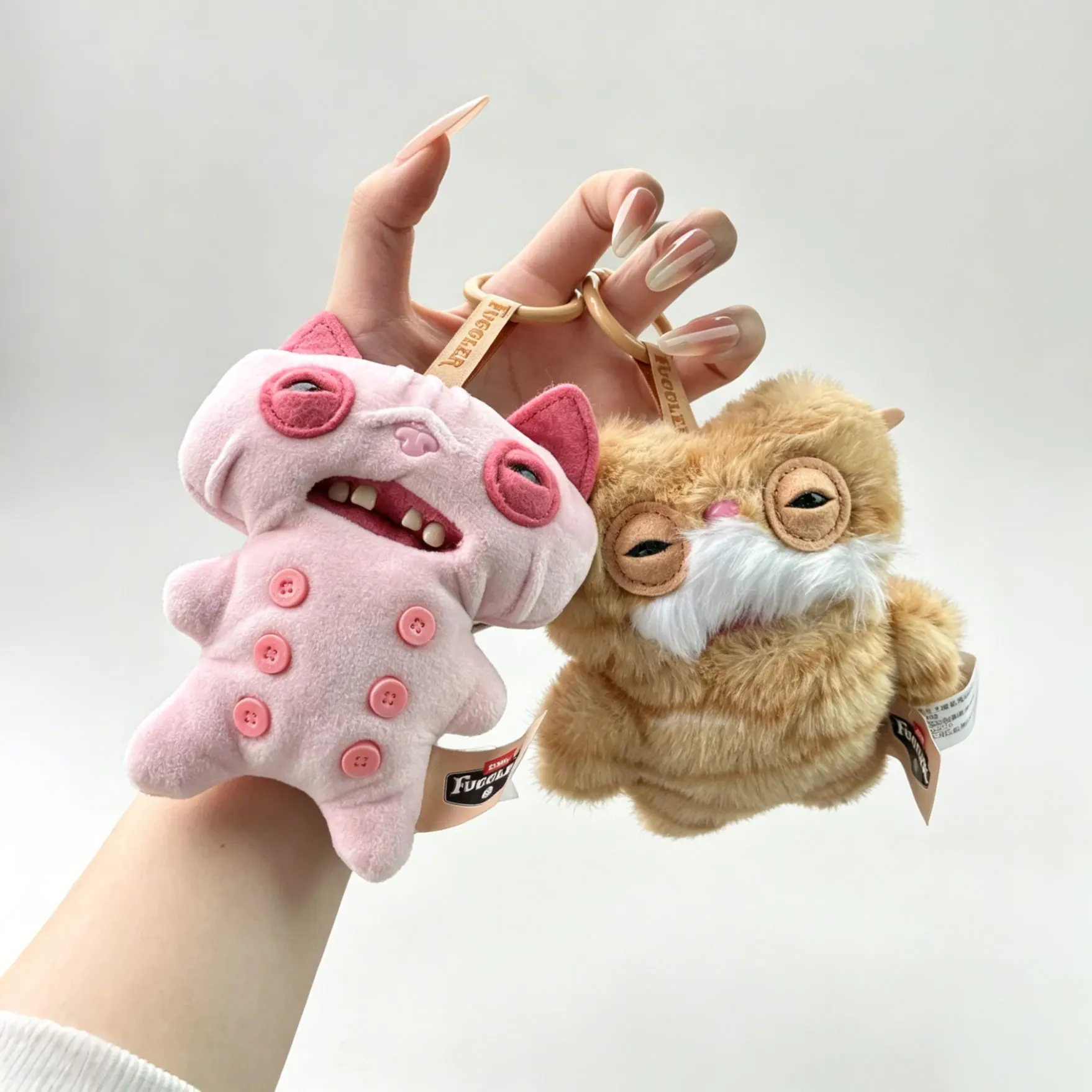 Original Fuggler Alley Cats Keychain Plush Toys Blind Box Funny Ugly Teeth Monsters Doll Stuffed Animal Peluche Collectible Gift - view 5