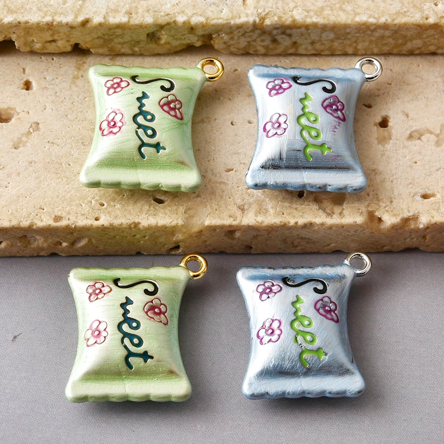 4Pcs No Fade Enamel Cute Sweet Cake Candy Hand painted Sea Animal Pendant DIY Dainty Medical Teeth Pendentif For Jewelry Making
