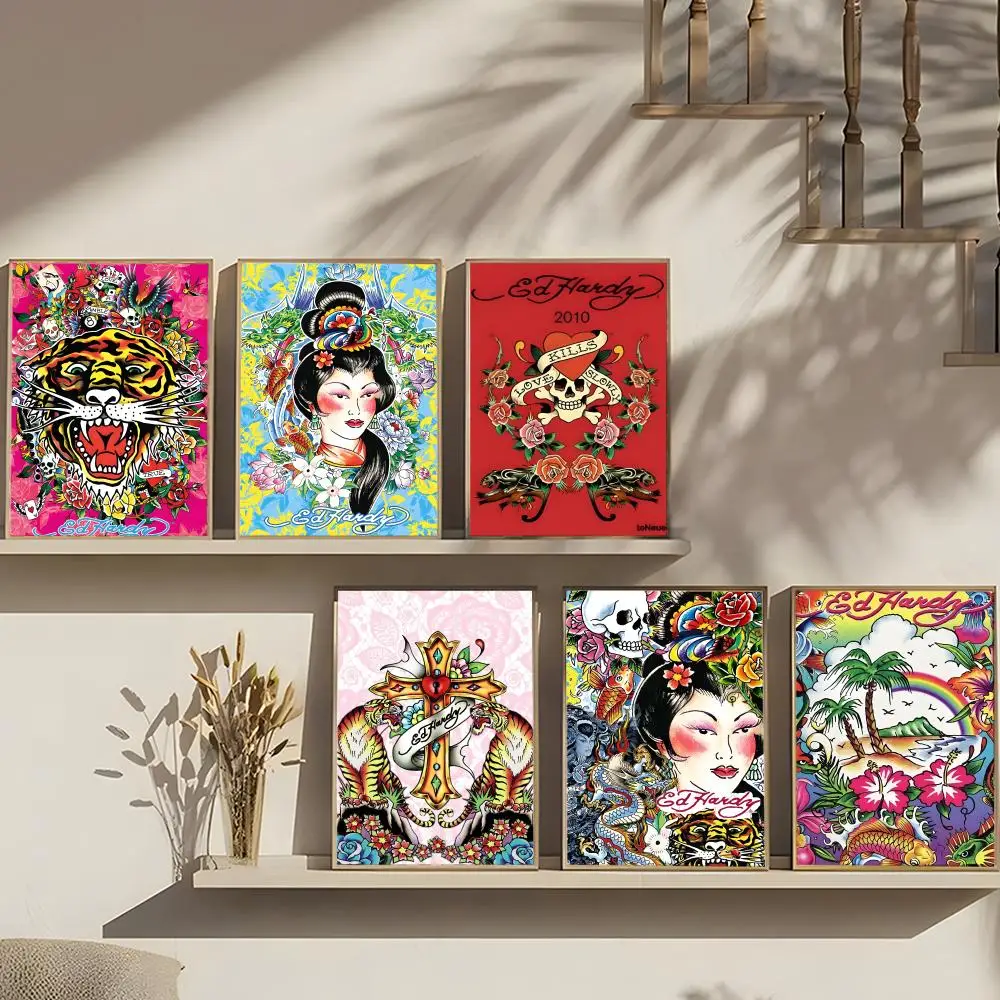 Brand E-Ed Hardy Poster Art print wall decor ideal for living room, bedroom, bar, parlor, and home gifting