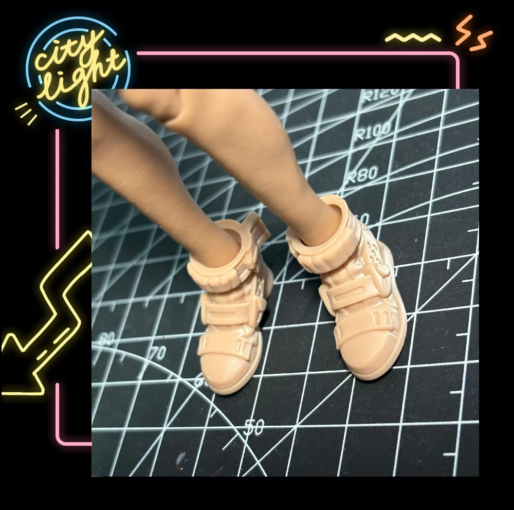 【30days made】Unpainted Model 1/12 Scale Male Precision Carving Detail Restoration Three-dimensional Pattern White Shoe Carving