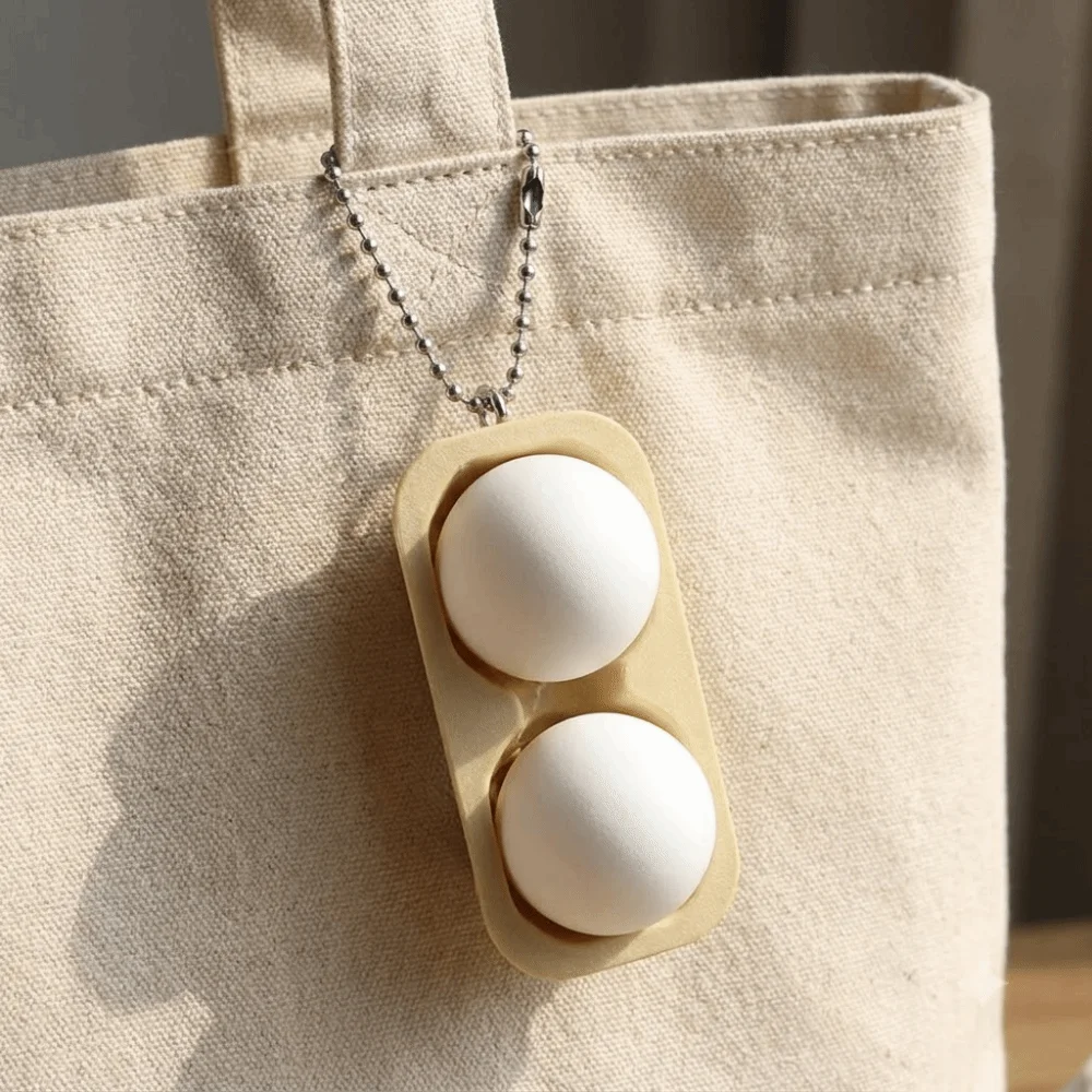 Sensory Clicker 3D Printed Egg Tray Clicker Portable Relaxed Egg Button Keychain Novelty Cute Keycap Press Keychain