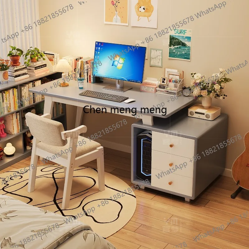 

All solid wood desk bookcase integrated home desk desktop computer bedroom writing table