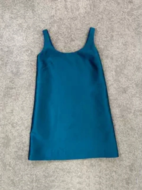 Ele Pure Color A-Line Weste ort Svel Dr Neue Sommerkollektion Hohe Taille Vielseitig Lässig U-Neline Midi Dr