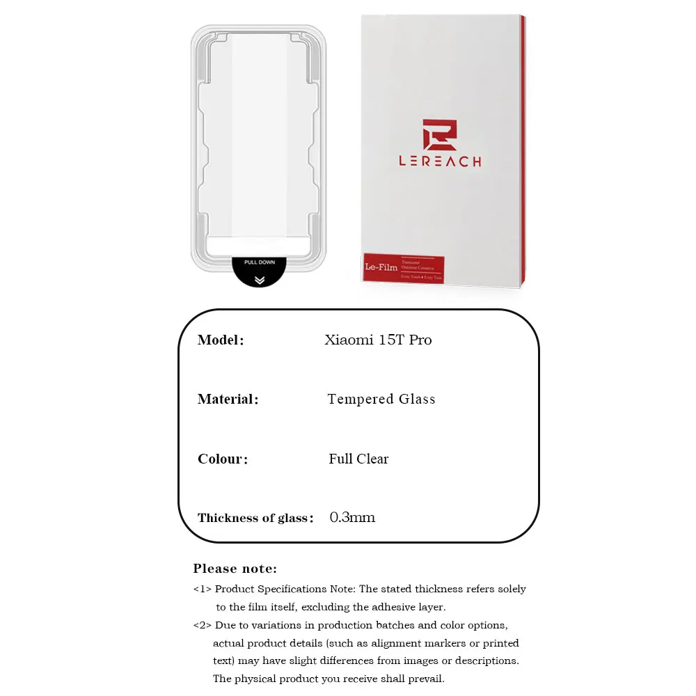 Lereach für Xiaomi 17T Pro 17 T 15T Pro Mi 14T Pro Gehärtetes Glas Schutzfolie Staubfreies Ausrichtungssystem Auto-Saugung 0,3mm – Detail 8