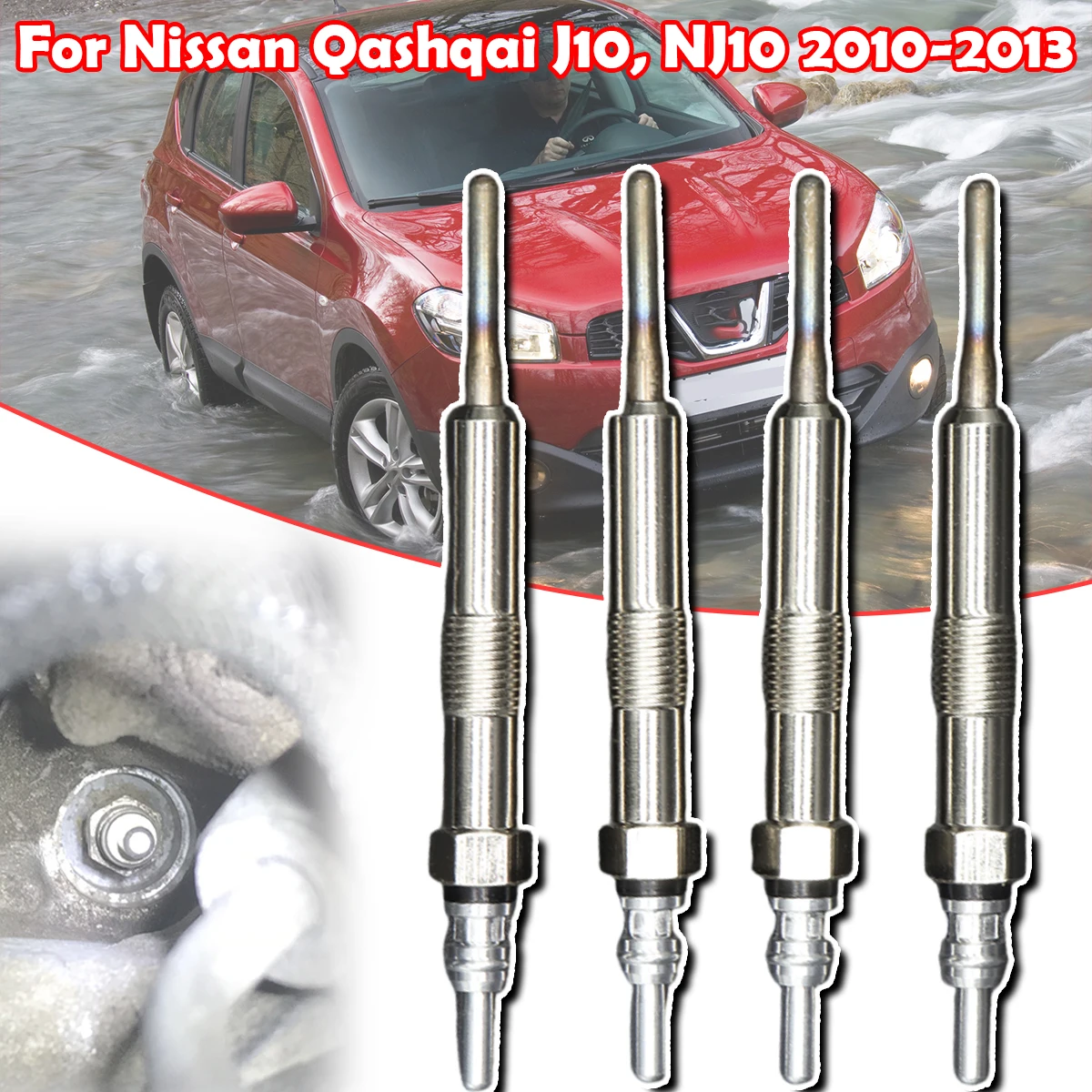 

4PCS Diesel Heater Nickel Plating Glow Plugs For Nissan Qashqai J10 NJ10 Dualis 2010 2011 2012 2013 1.5DCi 110655687R 8200682592