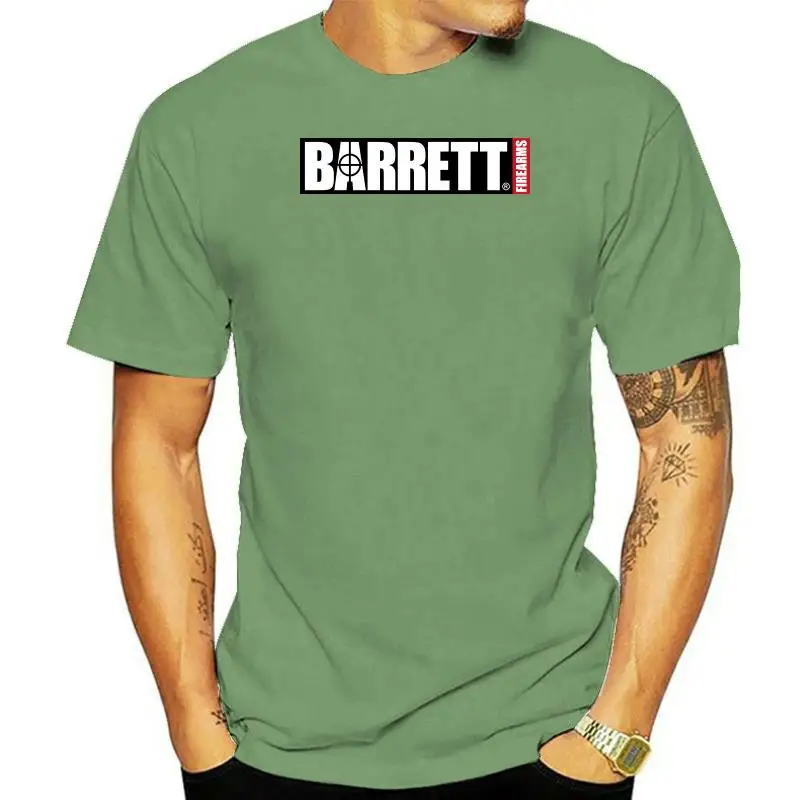 t shirt Barrett Firearms Sniper Rifles Gun Logo Black T Shirt Mens Round Neck Short Sleeves Casual T-Shirt