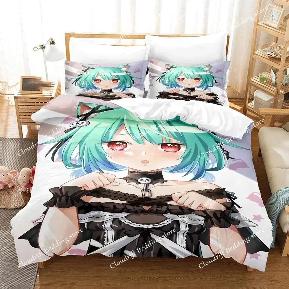 3D Printed Uruha Rushia Hololive Butterfly Girl Bedding Set Boys Girls Twin Queen Size Duvet Cover Pillowcase Bed Kids Adult