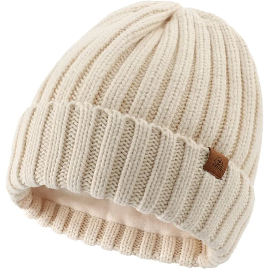 

Home Prefer Mens Winter Hat Wool Fleece Lined Knit Beanie Hat Warm Stocking Caps