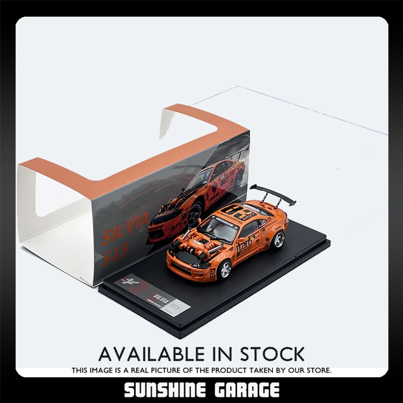 YS en Stock 1:64 Silvia S15 Marcelo Drift Cayenne V8 motor Diecast Diorama colección de modelos de coches juguetes en miniatura