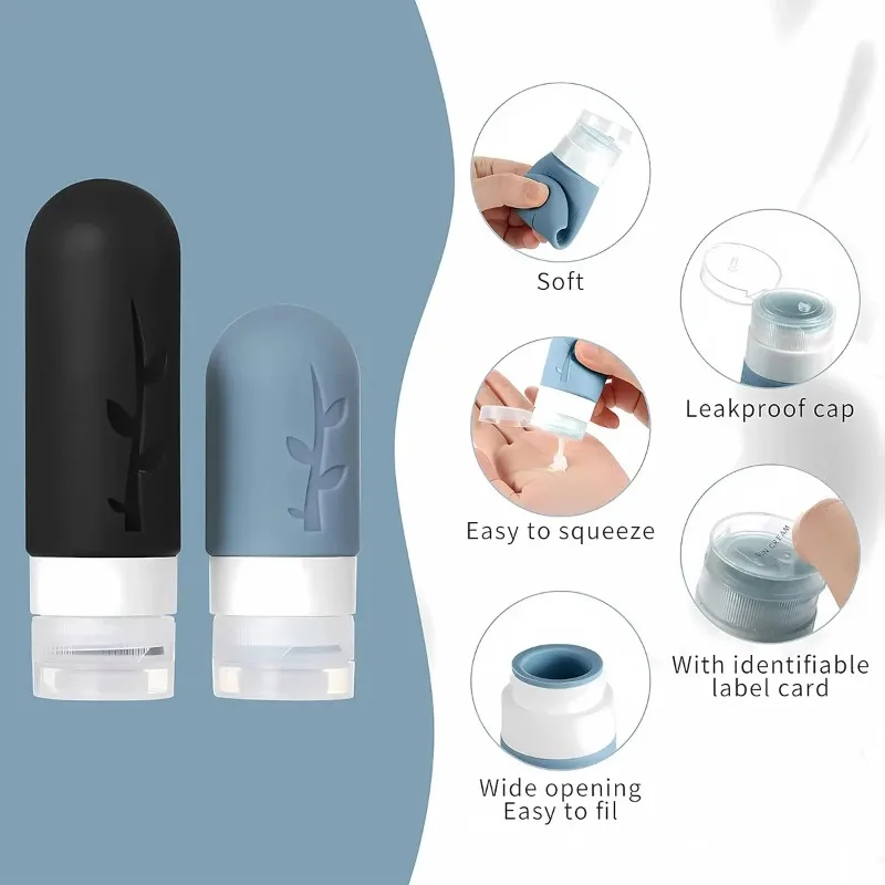 Butelki dozujące nawilżający makijaż Przenośne balsamy Szampony Podróżne butelki wielokrotnego użytku Wyciskane puste butelki Pojemniki na kosmetyki