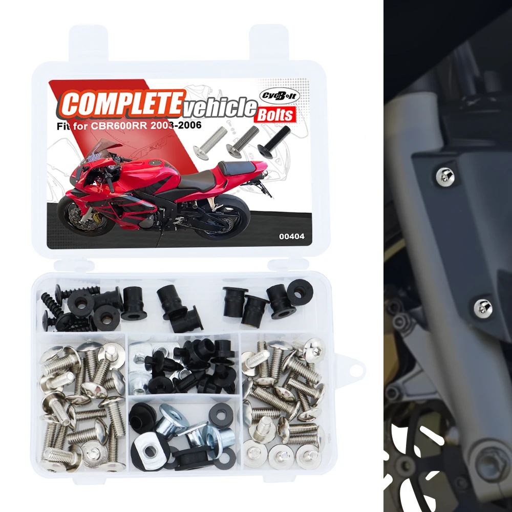 

For Honda CBR600RR CBR 600RR 2003 2004 2005 2006 Motorcycle Complete Full Fairing Bolts Kit Fairing CIips Nuts Screws Grommets